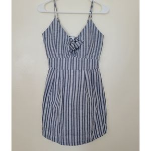 Purple Snow Pinstriped Blue Dress
